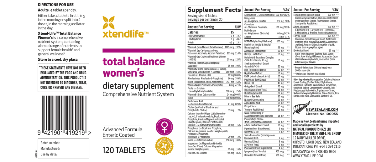 Viên Uống Vitamin Tổng Hợp Cho Phụ Nữ Xtend-Life Total Balance Women's