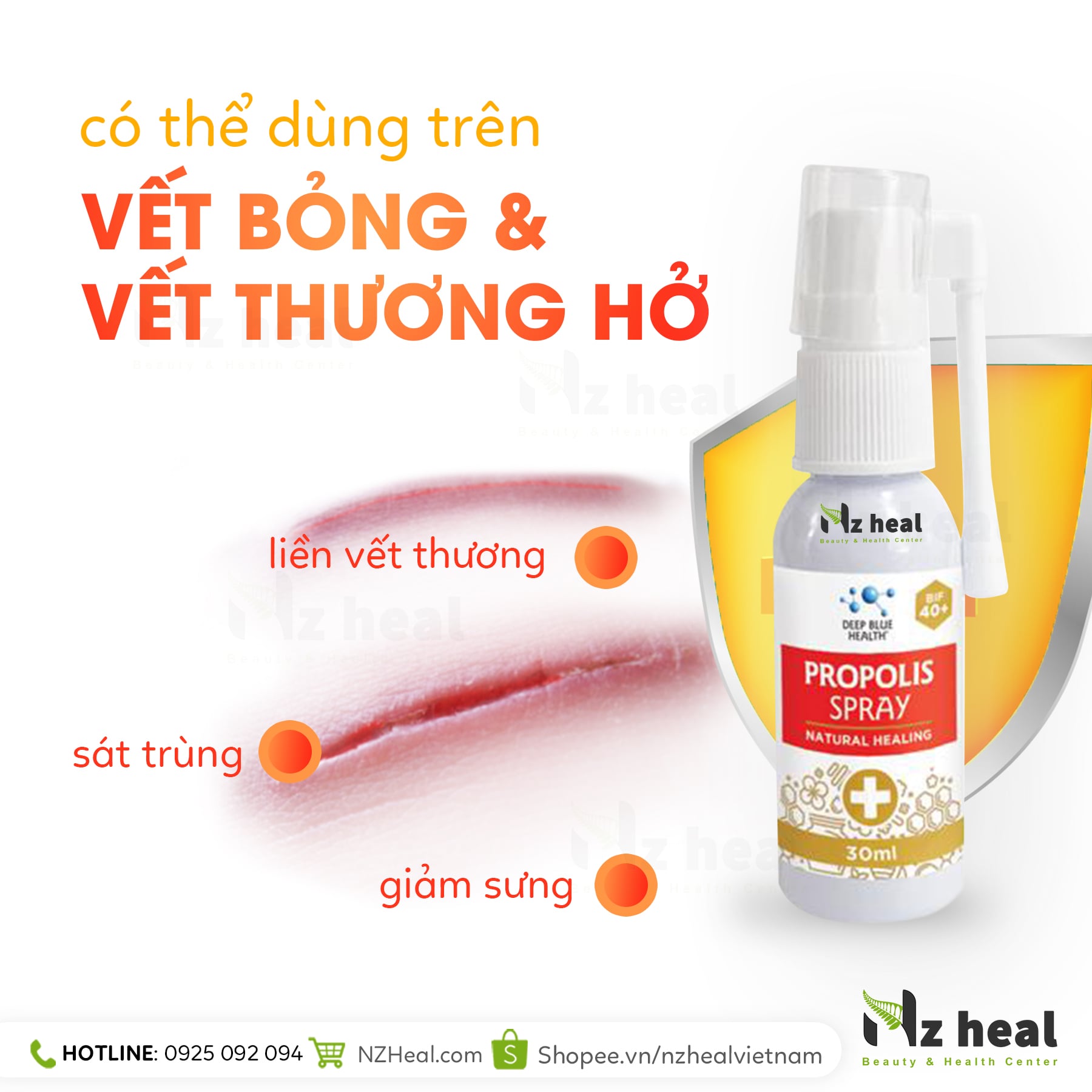 Xịt họng keo ong Deep Blue Health Propolis Spray Plus (BIF 40+) 3
