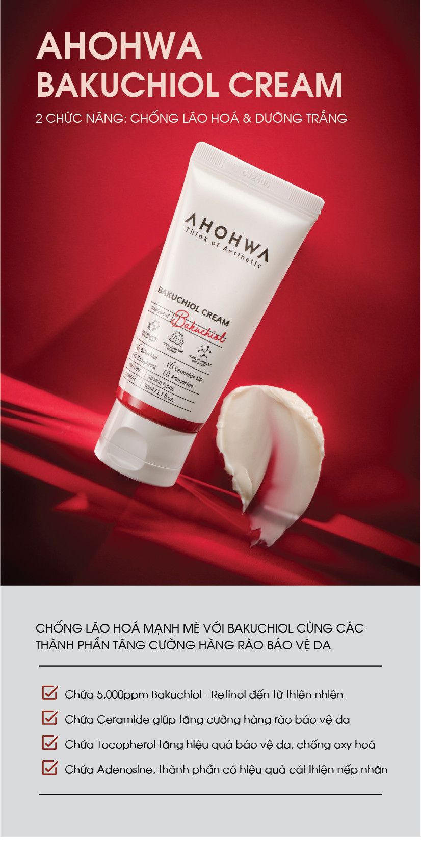 Bakuchiol Cream - kem dưỡng làm mịn da