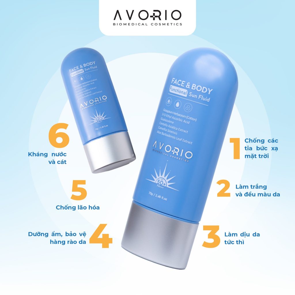 Sữa chống nắng Avorio Face & Body Functional Sun Fluid - bảo vệ da toàn diện