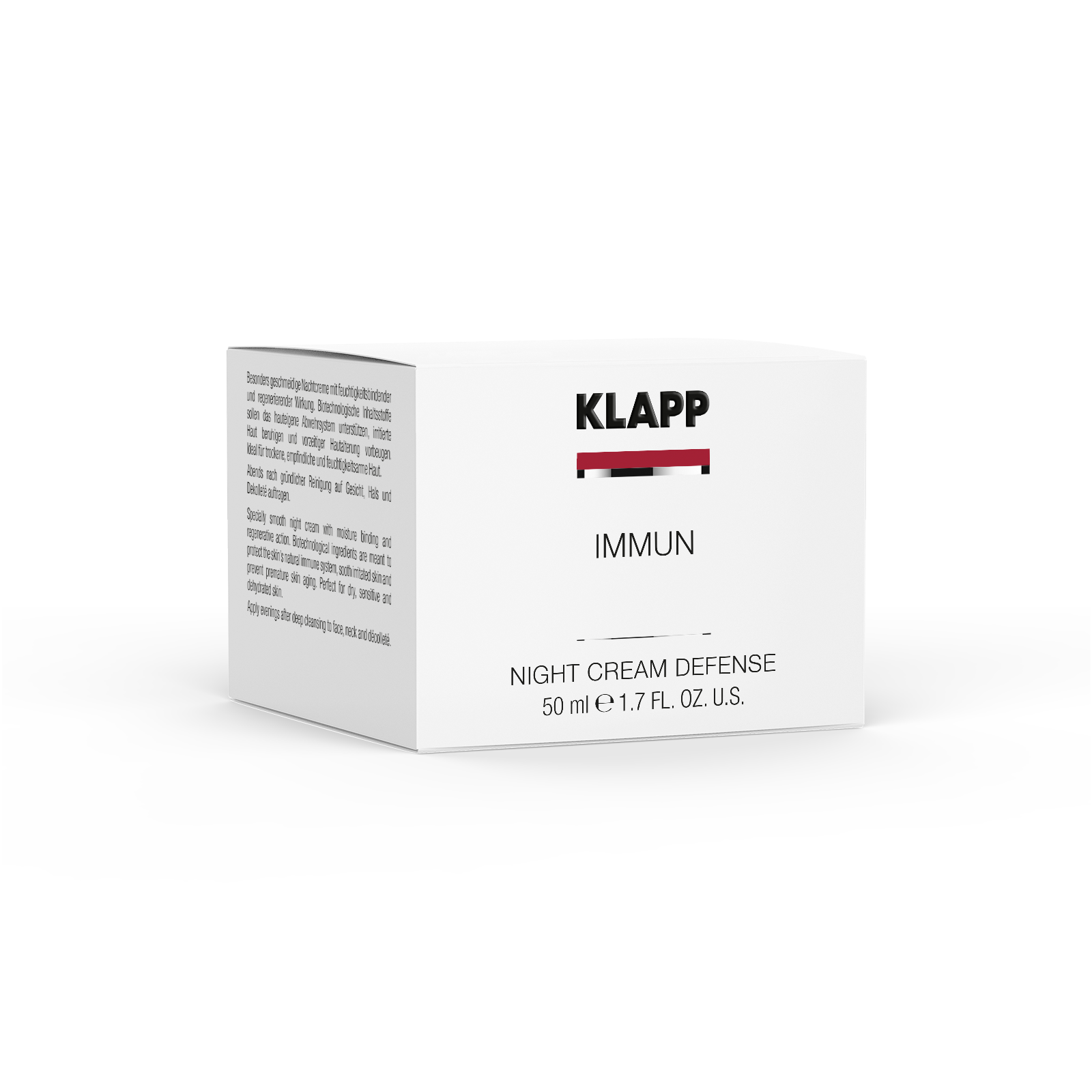 Bao bì Night Cream Defense Klapp, kem dưỡng phục hồi đêm Klapp