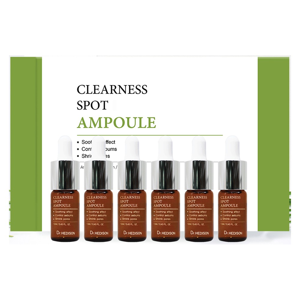 Clearness Spot Ampoule 13ml x 6 lọ – Tinh chất chấm mụn, làm dịu, cân bằng dầu | Dr.Hedison Tinh chất trị mụn Clearness Spot Ampoule DR.HEDISON