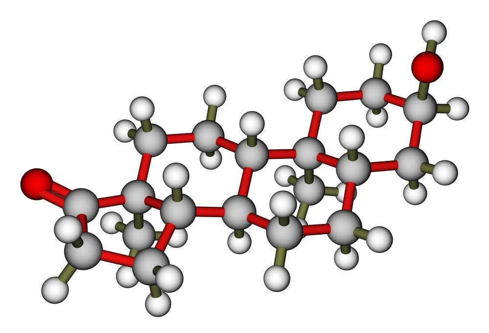 Với mô hình phân tử hormone nam Androsterone, hình ảnh này là một minh chứng sống động cho việc áp dụng 'ala là gì' trong y học da liễu hiện đại để kích thích tái tạo da.