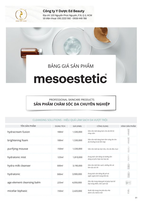 Chi tiết về bảng giá Cosmelan và dermamelan giá