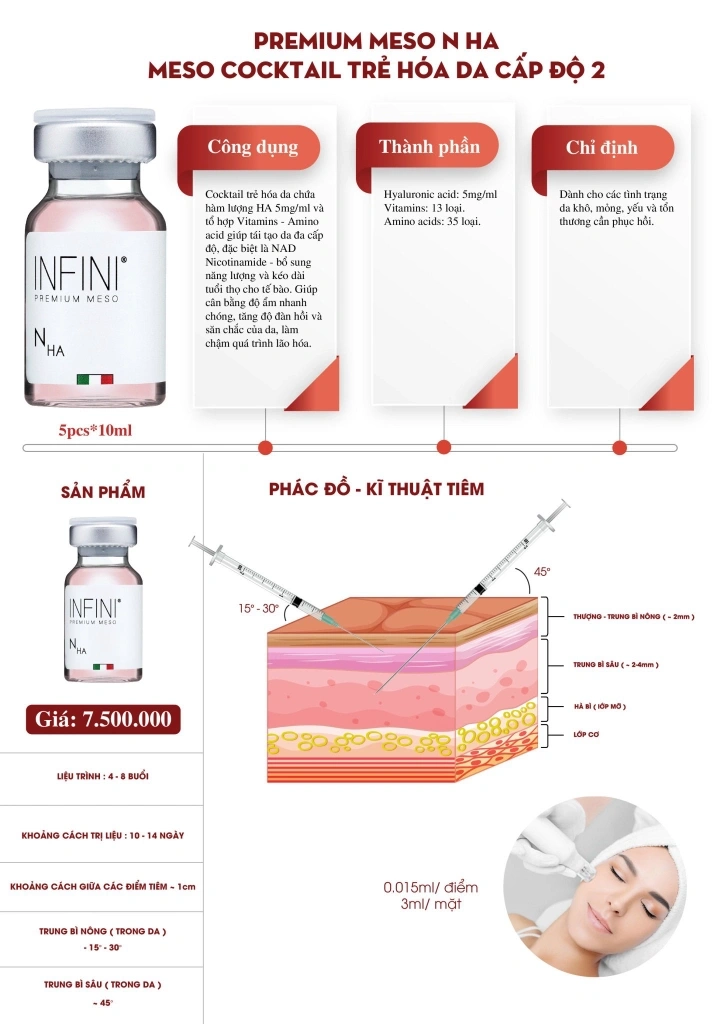 Quy trình điều trị Infini (RF microneedling/tiêm trẻ hóa) tại clinic an toàn gồm những bước nào?