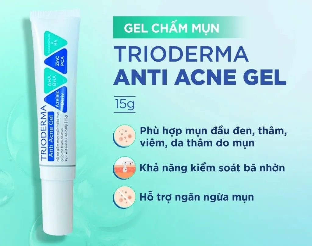 Trioderma khác gì so với các lựa chọn trị mụn thông thường như benzoyl peroxide, retinoid hay azelaic acid?