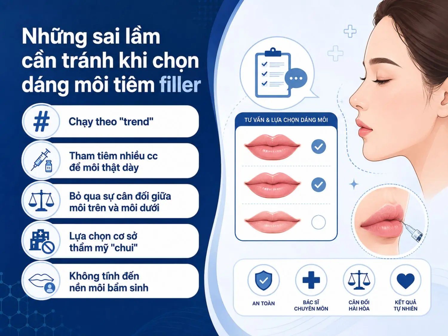 Chăm sóc sau tiêm filler môi: cần làm và không nên làm trong 2 tuần đầu?