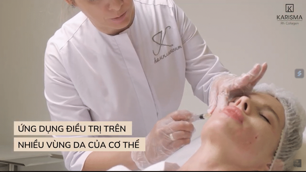 Hình ảnh tính năng ‘an toàn sinh học Karisma’ được thể hiện qua quá trình tiêm, chứng minh sự an toàn sinh học Karisma được kiểm chứng lâm sàng trong từng liệu trình.
